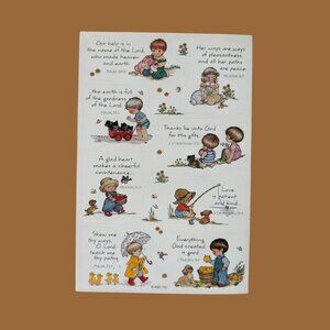 Vintage AGC Scripture Sticker Sheet – 80s/90s – Pastel Kids, + Bible Verses